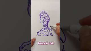 #howtodraw #female #cat #beautiful #art #drawing #drawingtutorial