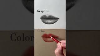 How to draw a realistic lip | Graphite vs Colour 🧑‍🎨 #drawing #art #artist #trending #shorts