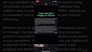 Copy text from images on iPhone #productivity #iphone