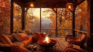 Relaxing autumn afternoon on the cozy balcony - Relaxing Piano Music and Good Sleep