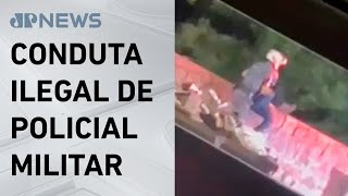 Vídeo flagra PM jogando homem do alto de uma ponte em SP