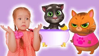 Cartoons for kids how Nastya got into the game My Talking Tom and friends