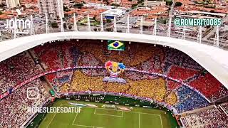 mosaico imagem de cima filmado por drone momento da torcida do fortaleza clássico rei 30/03 #like