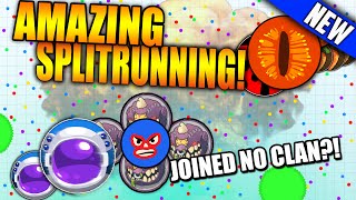 BIGGEST DOUBLESPLIT EVER!? I JOINED NO CLAN!? AGAR.IO DESTROYING TEAMS!