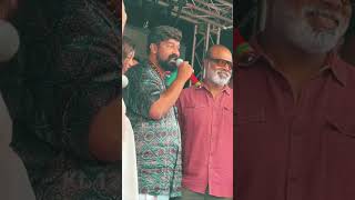 Joju George ,Chemban Vinodh, Kalyani Priyadhershan  on Kerala pooram 2023 stage UK Antony promotion