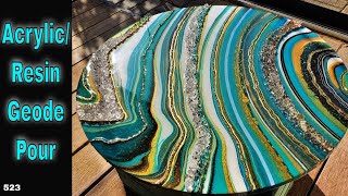 Acrylic/Resin Geode Style Pour Tutorial *Acrylics and Resin*