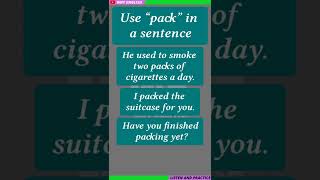 #short #shorts Use #pack in a sentence