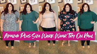 Plus Size Amazon Work Wear Try on Haul | Curves, Curls and Clothes