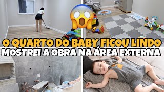 ANDAMENTO DA OBRA NA ÁREA EXTERNA, MUDAMOS TUDO, O QUARTO DO BABY ESTÁ QUASE PRONTO, FICOU LINDO 😱