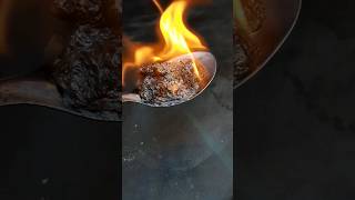 sugar cube vs heat on spoon #shorts #satisfying #asmr #experiment #sugarcube