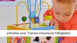 Ab 1 Jahr - Eichhorn buntes Spielcenter, Motorikwürfel mit Motorikschleife, Uhr, Motorikspiel