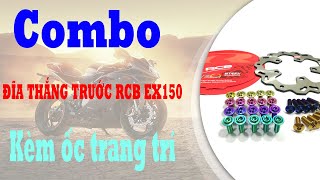 Đĩa Thắng Trước Chính Hãng RCB Ex150 Mẫu V1 Kèm Ốc Trang Trí - Phiên Bản Đặc Biệt