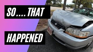 Honda was hit, details prior to repair