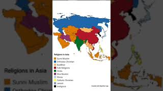 Biggest religion of every country in Asia # y # Shorts