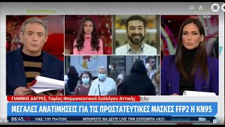 Δαγρές σε MEGA TV, τιμές FFP2, 27 12 2021