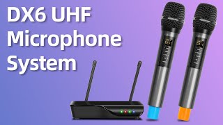 Depusheng DX6 UHF Dual Microphone System Two Wireless Handheld Mic With Echo Treble Bass For Family