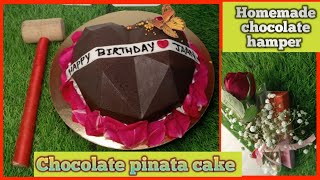 Chocolate🤎🔨Pinata cake🍫 Homemade chocolate Hamper,#chocolate #pinatacake#cake #youtubevideos #viral