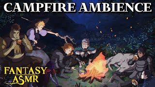 🔥 Ambience ASMR | Fantasy Campfire Ambience 🏞 Fire crackling (🇯🇵 Studio Ghibli inspired ASMR 🇯🇵)