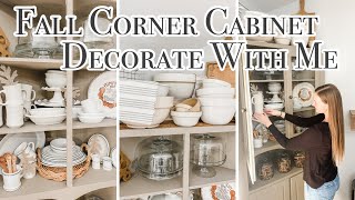 🍂 Fall Corner Cabinet Decorate With Me | Dining Room Decorating