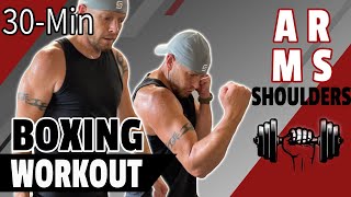 30 Min Dumbbell ARMS & SHOULDER Boxing Workout at Home | Upper Body Workout