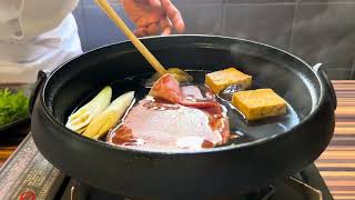 SUKIYAKI Lunch Course at Restaurant Diyafa in Tokyo Japan