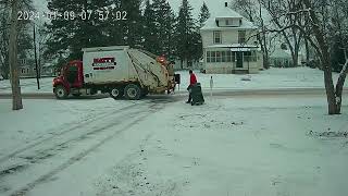 trash Garbage day, in the Snow, #garbage #family #snow  Apologies accepted he said its ok np