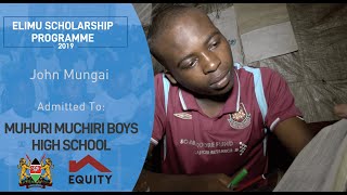 Needy student John Mungai secures Elimu Scholarship