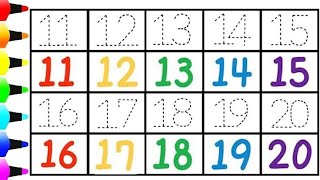 11 to 20  Table with Coloring, 11 to 20 Number Counting, with Colouring