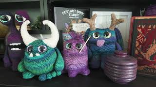 A close-up look at the monsters on the Crochet Monsters book!