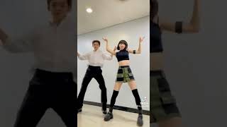 yeonjun and chaewon dancing to im fearless #shorts #kpop #txt #yeonjun #chaewon #lesserafim