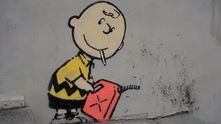 Banksy in LA - Charlie Brown the Arsonist - 2/15/11