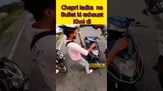 chapri boys bullet ki silencer khol diya 😱😡 #viral #shorts #speedoerror #chapririder #royalenfield