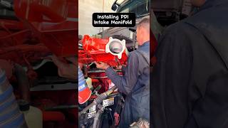 Installing pdi intake manifold #pdi #intake #intakemanifold #dieselmechanic #dieseltruck