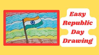 Easy Republic day drawing for kids /26 january drawing /Indian flag drawing/ 15 August Drawing