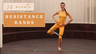 20 min RESISTANCE BAND full body workout [2 intensity levels] * feel energized + motivated*