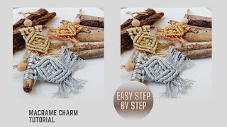 Macrame EASY Tutorial - CHARM design - CAR OIL DIFFUSER - DIY Boho Craft Kids