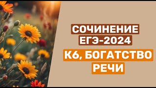 СОЧИНЕНИЕ ЕГЭ-2024 – К6, БОГАТСТВО РЕЧИ