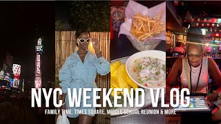 NYC WEEKEND VLOG | Family Time at Surf Bar, Times Square, Middle School Reunion & MORE