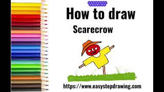 How to draw Scare Crow in easy steps | #scarecrow #halloween #easystepdrawing