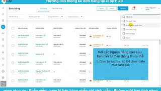 Hướng dẫn thống kê đơn hàng tại eTop POS