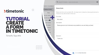 How to create a form in TimeTonic