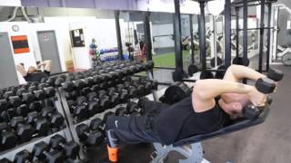 Dumbbell Tricep Extension on Incline Bench