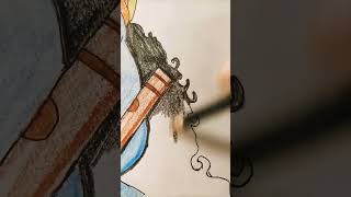 shree krishna pencil colour drawing 🕉️🪶.ft.paintelletualpriya #shortsvideo  #drawing