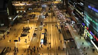 Helsinki Railway Station Tram Stop Timelapse