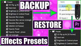 How to Backup & Restore Effects Presets in Premiere Pro