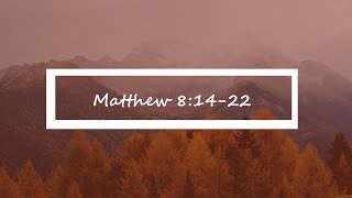 Matthew 8:14-22 | Matthew Verse-by-Verse | Bible Study