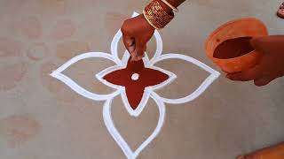 Aadi madham special3X1🏵️beautiful flowerpadikolam🏵️aadimadham traditional 🏵️easyrangoli muggulu