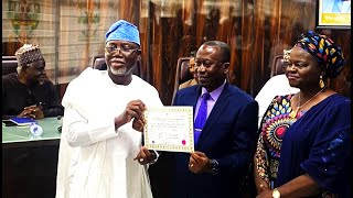 INEC Awards Certificate of Return to Lucky Aiyedatiwa as Ondo Governor-elect of Alongside His Deputy