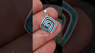 ✨ Blue Opal Greek Swirl Silver Pendant ✨ 🔗 sirioti.com✅ Free Shipping Worldwide ✅ Sales 20%