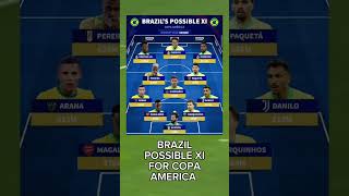 BRAZIL POSSIBLE XI FOR COPA AMERICA #shorts #football